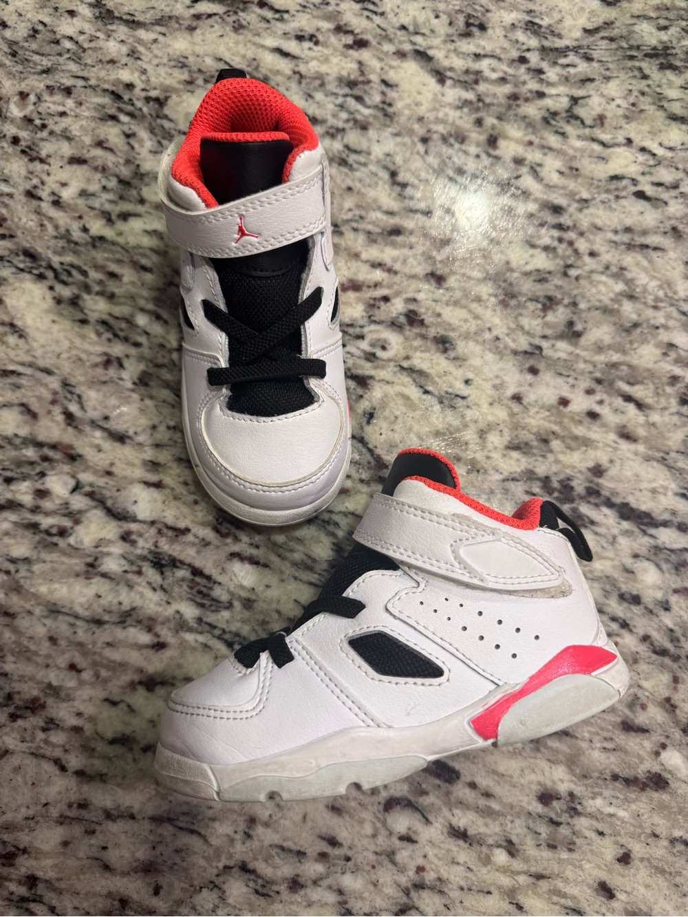 Jordan Kids' White and Red High-Top Sneakers